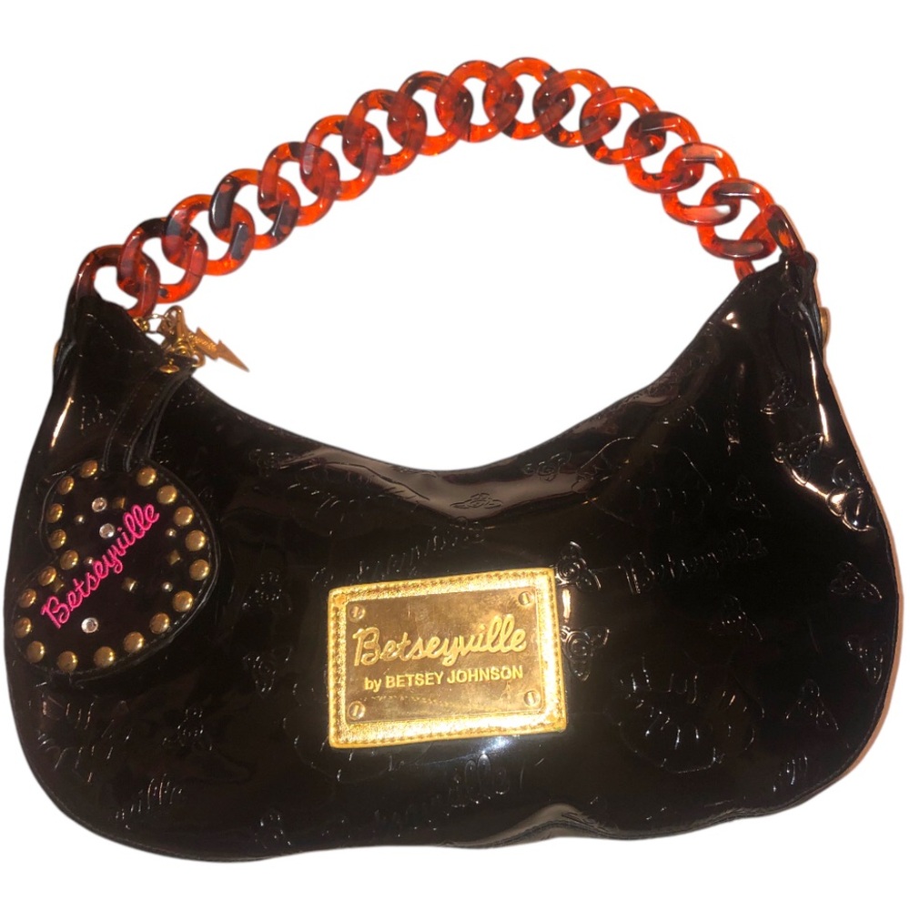 BETSEYVILLE BY BETSY JOHNSON Y2K Patent leather Hobo Bag - Picture 5 of 15